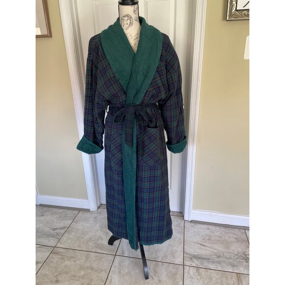 Victoria's Secret Authentic Country Cottons Plaid Terry Cloth Bath Robe M/L - Picture 11 of 16